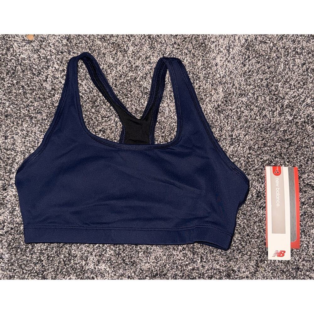 New Balance Navy Blue Racerback Bodywear Bra Top Medium NWT WFT1399